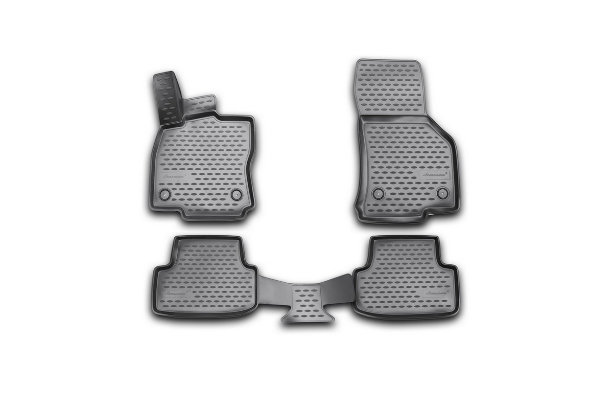 Набор автомобильных 3D-ковриков Novline-Autofamily для Volkswagen Golf VII, 2013->, в салон, 4 штNLC.3D.51.44.210k Набор автомобильных 3D-ковриков Novline-Autofamily для Volkswagen Golf VII, 2013->, в салон, 4 штNLC.3D.51.44.210kНабор Novline-Autofamily состоит из 4 ковриков, изготовленных из полиуретана.Основная функция ковров - защита салона автомобиля от загрязнения и влаги. Это достигается за счет высоких бортов, перемычки на тоннель заднего ряда сидений, элементов формы и текстуры, свойств материала, а также запатентованной технологией 3D-перемычки в зоне отдыха ноги водителя, что обеспечивает дополнительную защиту, сохраняя салон автомобиля в первозданном виде.Материал, из которого сделаны коврики, обладает антискользящими свойствами. Для фиксации ковров в салоне автомобиля в комплекте с ними используются специальные крепежи. Форма передней части водительского ковра, уходящая под педаль акселератора, исключает нештатное заедание педалей.Набор подходит для Volkswagen Golf VII с 2013 года выпуска.