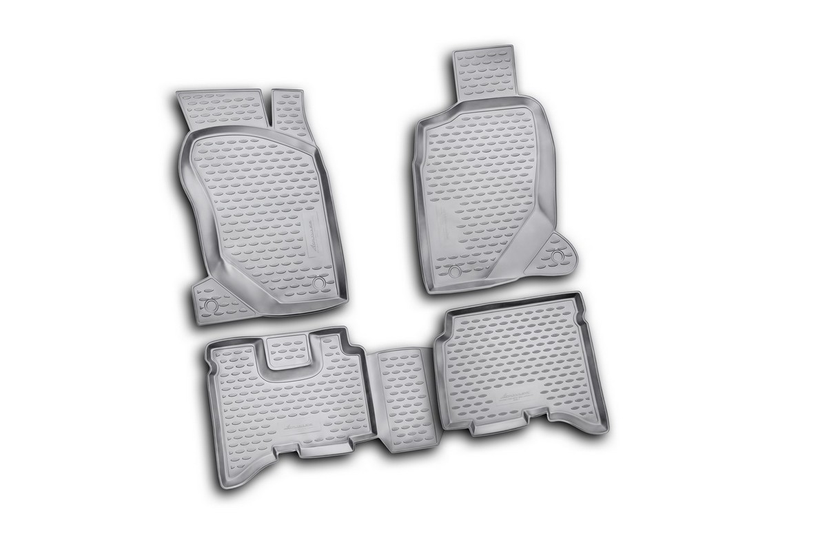 Набор автомобильных ковриков Novline-Autofamily для Great Wall Hover H3 2010-, в салон, 4 штNLC.59.09.210k Набор автомобильных ковриков Novline-Autofamily для Great Wall Hover H3 2010-, в салон, 4 штNLC.59.09.210kНабор автомобильных ковриков Novline-Autofamily, изготовленный из полиуретана, состоит из 4 ковриков, которые учитывают все особенности каждой модели автомобиля и полностью повторяют контуры пола. Полиуретановые автомобильные коврики для салона произведены из высококачественного материала, который держит форму, прочный и не пачкает обувь. Коврики в салон не только улучшат внешний вид салона вашего автомобиля, но и надежно уберегут его от пыли, грязи и сырости, а значит, защитят кузов от коррозии. Полиуретановые коврики для автомобиля гладкие, приятные и не пропускают влагу. Ковры для автомобилей надежно крепятся на полу и не скользят, что очень важно во время движения. Чистятся коврики очень просто: как при помощи автомобильного пылесоса, так и различными моющими средствами. Набор подходит для Great Wall Hover H3 с 2010 года выпуска.