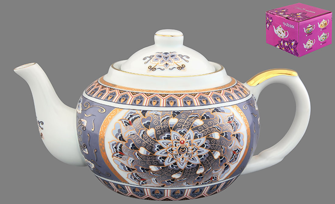 Чайник заварочный Elan Gallery Калейдоскоп, с ситом, 400 мл200034 Чайник заварочный Elan Gallery Калейдоскоп, с ситом, 400 мл200034Заварочный чайник Elan Gallery Калейдоскоп изготовлен из высококачественной керамики с гладким глазурованным покрытием. Изделие декорировано красочным изображением орнамента и золотистой эмалью. Чайник снабжен съемным металлическим ситечком, удобной ручкой и широким носиком. В основании носика расположены фильтрующие отверстия от попадания чаинок в чашку. Изысканный заварочный чайник украсит сервировку стола к чаепитию. Благодаря красивому утонченному дизайну и качеству исполнения он станет хорошим подарком друзьям и близким.Диаметр (по верхнему краю): 6,5 см. Высота чайника (без учета крышки): 7 см.