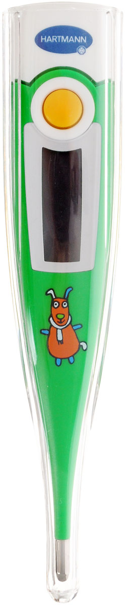 Paul Hartmann Термометр детский Thermoval Rapid Kid цвет зеленый9250601_зеленый Paul Hartmann Термометр детский Thermoval Rapid Kid цвет зеленый9250601_зеленыйМедицинский электронный термометр Paul Hartmann Thermoval Rapid Kid - это быстрый и легкий способ измерить температуру тела у ребенка.Термометр предназначен для измерения температуры во рту, в подмышечной впадине и ректально (в прямой кишке). При производстветермометра использовались только безопасные материалы. Удобство измерения обеспечивается цифровым хорошо читаемым дисплеем скрупными цифрами, сверхбыстрой скоростью измерения (от 10 секунд, в зависимости от способа измерения). Уникальная высокоскоростнаятехнология позволяет измерять температуру тела быстро, обеспечивая высочайшую точность измерений и надежность. По окончании измерениятермометр отключится автоматически. Память последнего измерения дает возможность сравнивать полученные результаты.В комплект также входит защитный футляр для термометра. Прибор выполнен из прочного безопасного пластика и оформлен забавнымизображением зайчика в шарфике.Рекомендуется докупить 1 батарейку типа LR41 (товар комплектуется демонстрационной).