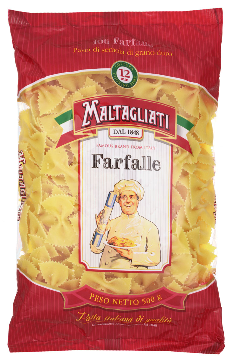 Maltagliati Farfalle Бантики макароны, 500 г