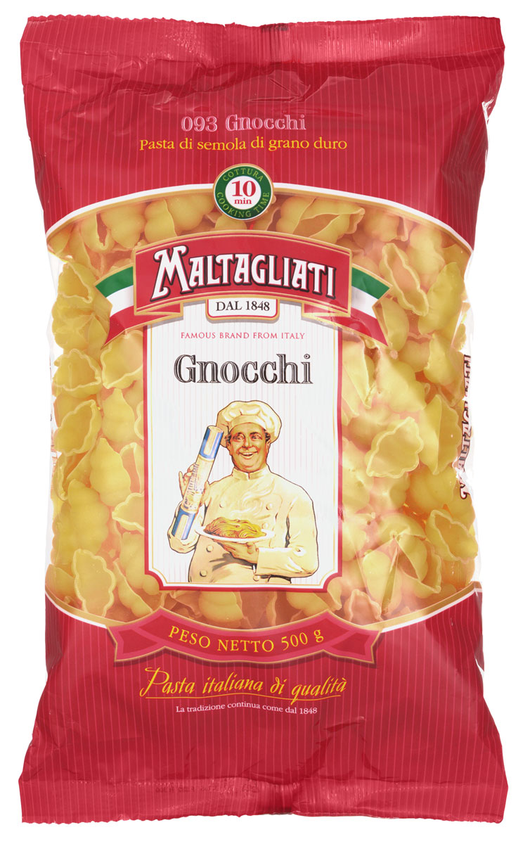 Maltagliati Gnocchi Куколка макароны, 500 г8001810903545 Maltagliati Gnocchi Куколка макароны, 500 г8001810903545Макаронные изделия Maltagliati производятся в Италии в Тоскане с 1848 года. Несмотря на то, что Maltagliati - это имя собственное, с начала прошлого века Maltagliati используется в Италии как нарицательное имя для домашней лапши и формата макаронных изделий похожих на домашнюю лапшу. Это самые известные итальянские макаронные изделия на территории Российской Федерации и, вероятно, всего бывшего СССР.