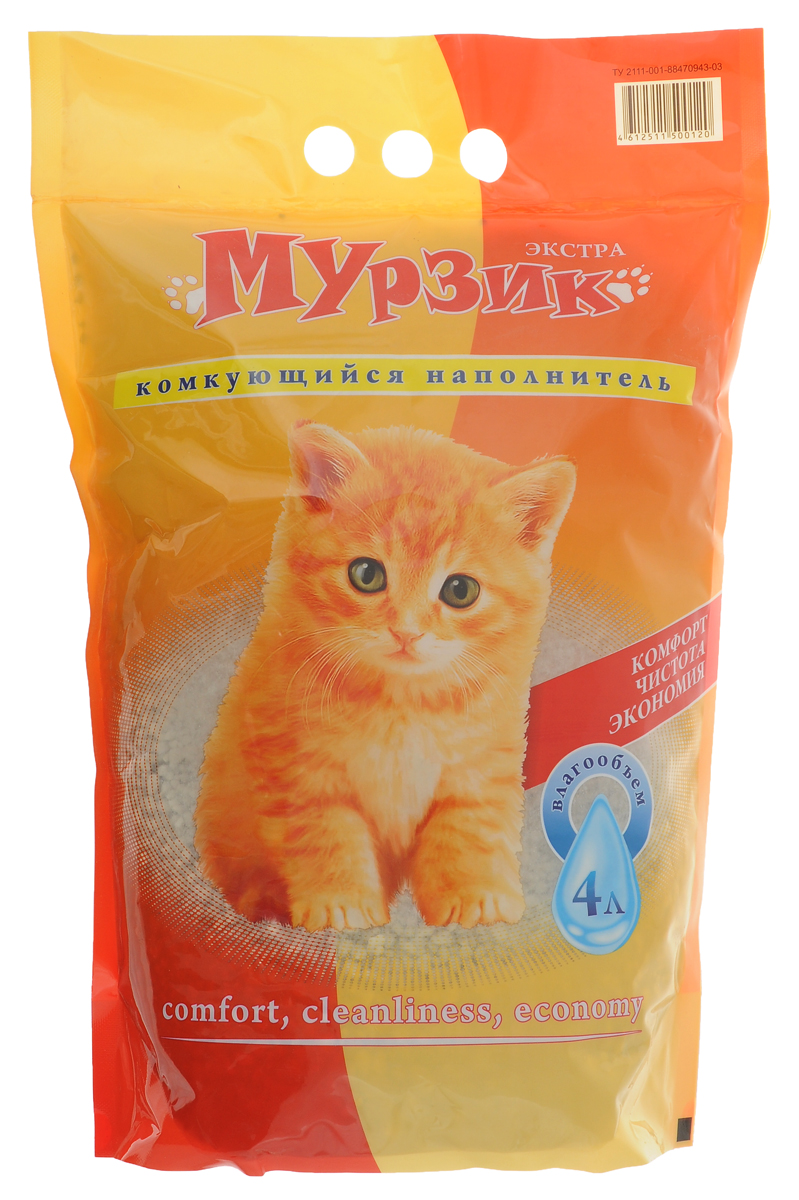 Наполнитель для кошачьего туалета Мурзик Экстра, комкующийся, 4л000000091 Наполнитель для кошачьего туалета Мурзик Экстра, комкующийся, 4л000000091Наполнитель Мурзик Экстра состоит из высококачественного сорбента, прошедшего термическую обработку. Наполнитель эффективно поглощает запахи и влагу, не разрушается при использовании и не требует частой замены. Наполнитель Мурзик Экстра является высокоэффективным и экономичным.Способ применения: насыпьте в сухой лоток гранулы наполнителя слоем 1-3 см. При появлении запаха добавьте 100-200 г наполнителя или замените использованный.