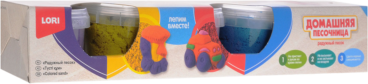 Lori Набор для детского творчества Домашняя песочница 5 цветов Пт-015