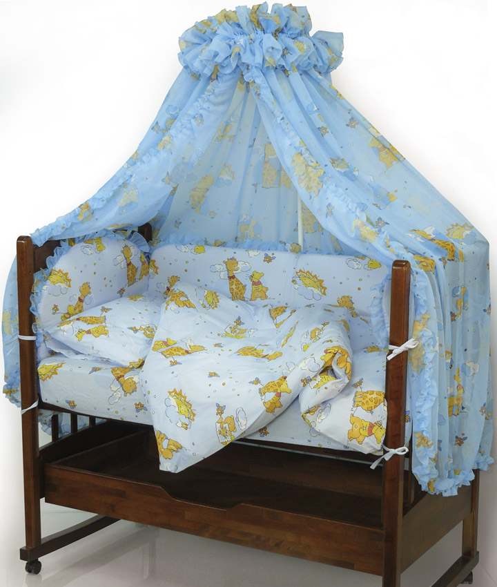 Топотушки Комплект детского постельного белья Жираф Вилли цвет голубой 7 предметов