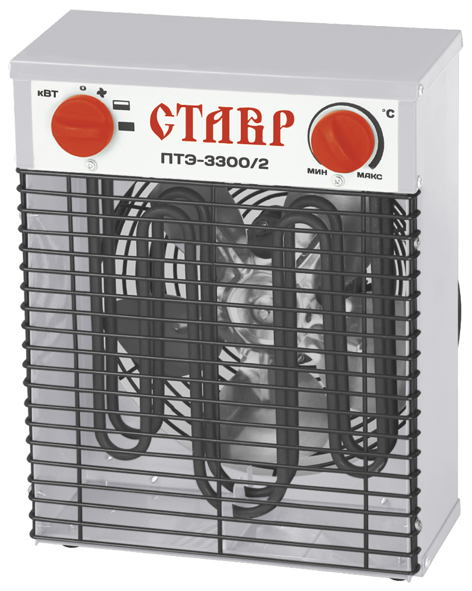 Пушка тепловая электрическая Ставр ПТЭ-3300/2ст3300-2птэ Пушка тепловая электрическая Ставр ПТЭ-3300/2ст3300-2птэТепловая пушка Ставр ПТЭ-3300/2 используется для временного или постоянного обогрева и просушки помещений самого разного назначения. Металлический корпус обеспечивает долгий срок службы устройства и стойкость к механическим воздействиям. Удобная рукоятка значительно упрощает переноску тепловой пушки. Защитная металлическая решетка предотвращает попадание внутрь тепловой пушки посторонних предметов.