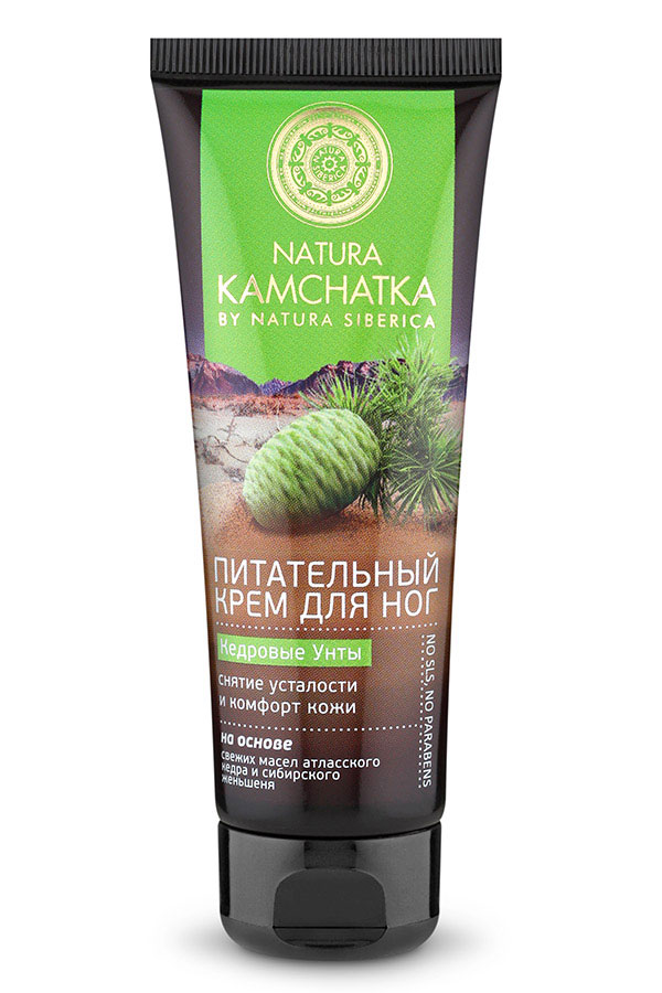Natura Siberica Kamchatka Крем для ног Кедровые унты снятие усталости и комфорт кожи, 75 мл086-9-34936 Natura Siberica Kamchatka Крем для ног Кедровые унты снятие усталости и комфорт кожи, 75 мл086-9-34936Natura Kamchatka Крем для ног Кедровые унты снятие усталости и комфорт кожи, 75мл. Питательный крем для ног великолепно смягчает кожу, укрепляет и тонизирует сосуды, снимая усталость и ощущение тяжести в ногах. Масло атласского кедра, подобно охотничьим унтам, оберегает ноги от усталости и защищает от сухости, снимает отечность и улучшает кровообращение. Масло сибирского женьшеня укрепляет и тонизирует сосуды, снимая ощущение тяжести в ногах.Особенности состава: На основе свежего масла атласского кедра и сибирского женьшеня: (*) - органические ингредиенты (WH) - органические экстракты дикорастущих растений Сибири (PS) - производное масла сибирского кедра (HR) – производное масла алтайской облепихи Эффект от использования: снятие усталости и комфорт кожи .