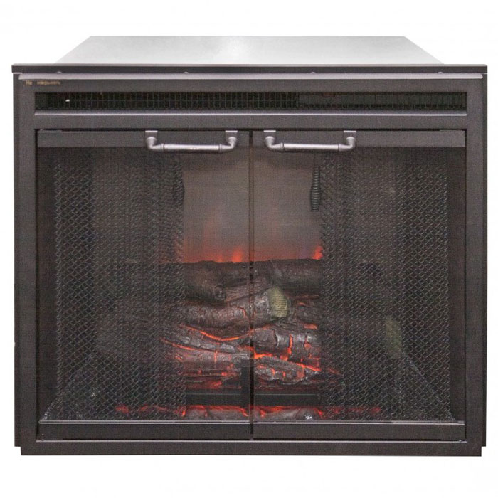 RealFlame Leeds 23 DDW электроочаг декоративныйLeeds 23 DDW RealFlame Leeds 23 DDW электроочаг декоративныйLeeds 23 DDWЭлектрический очаг RealFlame Leeds 23 DDW предназначен для встраивания в обрамления. Эффект горящей топки с многоцветным пламенем и муляжом дров спрятан за двумя дверками с металлическими шторами. Очаг оснащен регулируемой яркостью пламени и дистанционным управлением. Нагреватель с поддувом спрятан в верхней части очага и обеспечивает обогрев в холодную погоду. Переключатель позволяет включать устройство на полную или половинную мощность.