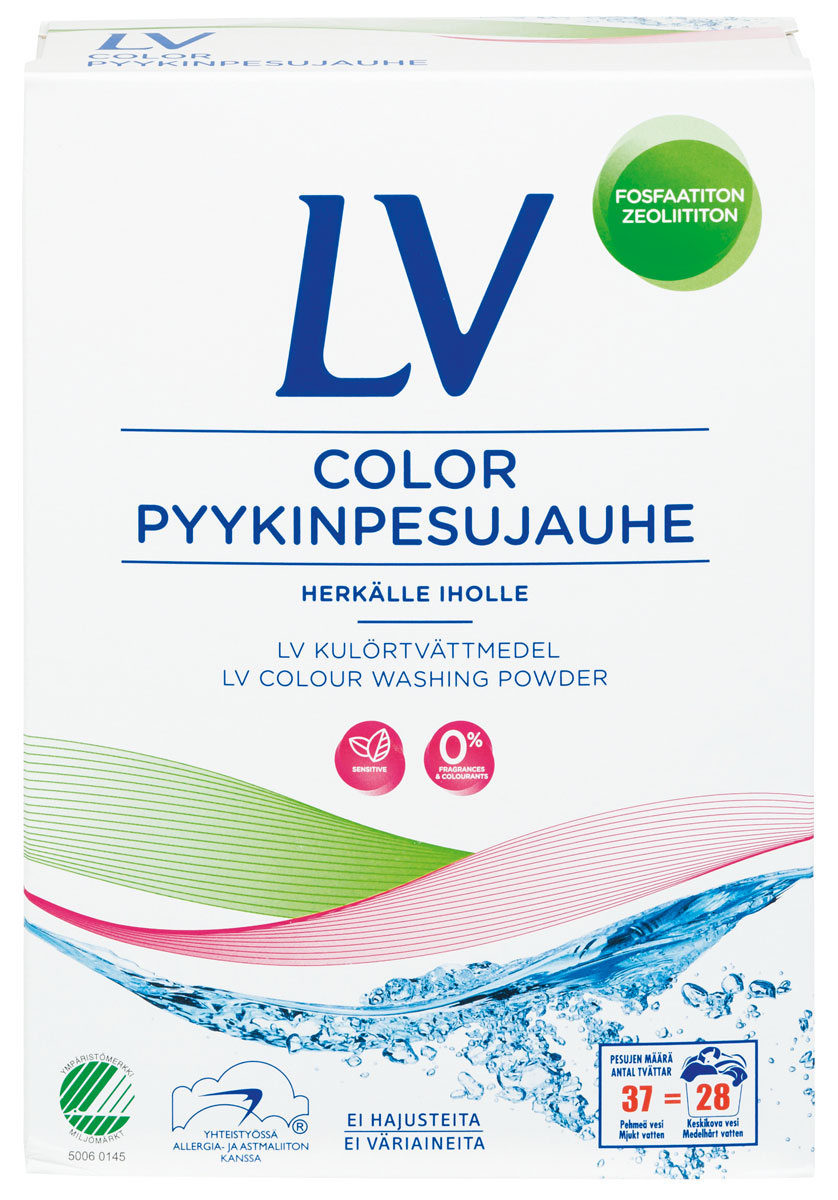 Berner LV Концентрированный стиральный порошок COLOR 1,6 кг92135 Berner LV Концентрированный стиральный порошок COLOR 1,6 кг92135Концентрированный стиральный порошок для чувствительной кожи (40 машинных стирки, 28 ручных стирок). Не содержит ароматические добавки, красители, цеолит, фосфат, оптические отбеливатели, РН 9,7.Хорошо выполаскивается из белья. Для стирки изделий из цветных тканей, как в стиральной машине любого типа, так и вручную. Не рекомендуется использовать стиральный порошок LV для мытья рук. Для более тщательной стирки или замачивания, используйте распределитель стиральной машины.Подходит для детского белья. Товар сертифицирован.
