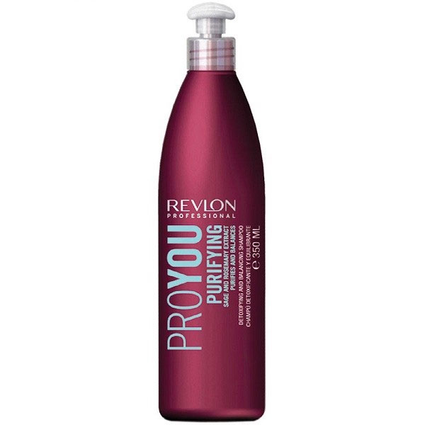 Revlon Professional Pro You Шампунь для волос очищающий Purifying Shampoo 350 мл7203153000 Revlon Professional Pro You Шампунь для волос очищающий Purifying Shampoo 350 мл7203153000Шампунь от Revlon для очищения и восстановления жирового баланса кожи головы содержит экстрагированные компоненты розмарина и шалфея и рекомендован для жирных волос. Активные компоненты шампуня образуют на поверхности волос защитный слой, препятствующий потере объема, увеличивающий блеск и гладкость волос. Средство обладает мягким, очищающим и успокаивающим действием по отношению к раздраженной или чувствительной коже и интенсивно питает и увлажняет фибру.