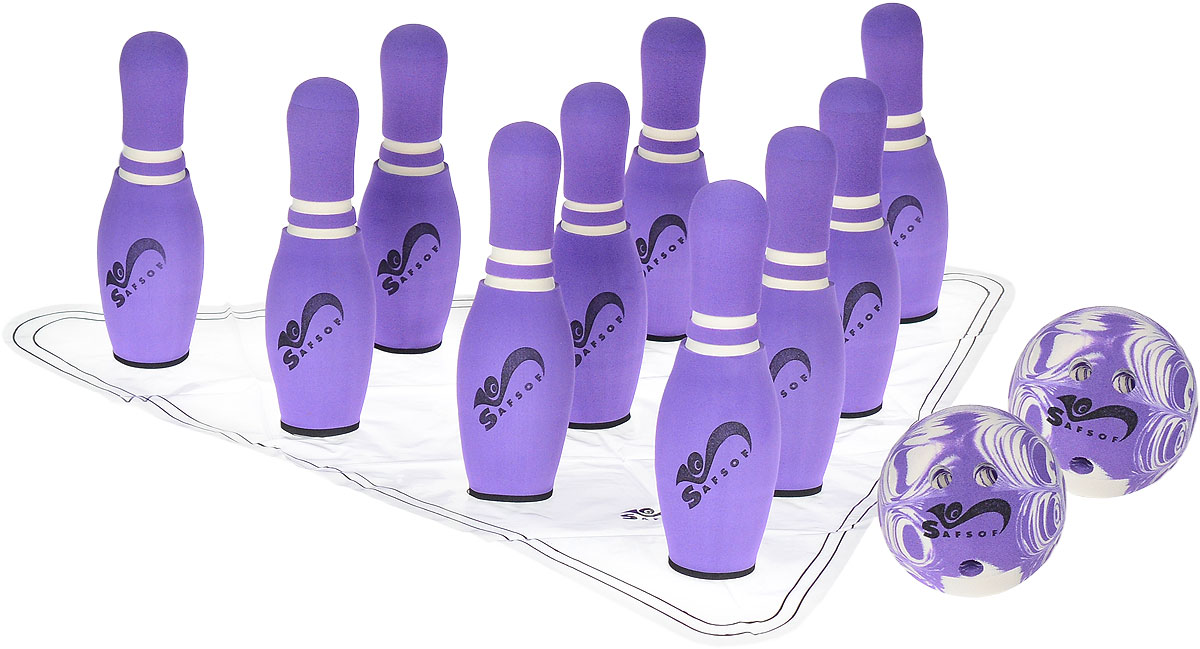 Safsof Игровой набор Боулинг цвет фиолетовый диаметр шара 15,5 см