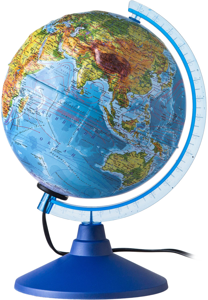 Globen Глобус Земли физико-политический рельефный с подсветкой диаметр 250 мм