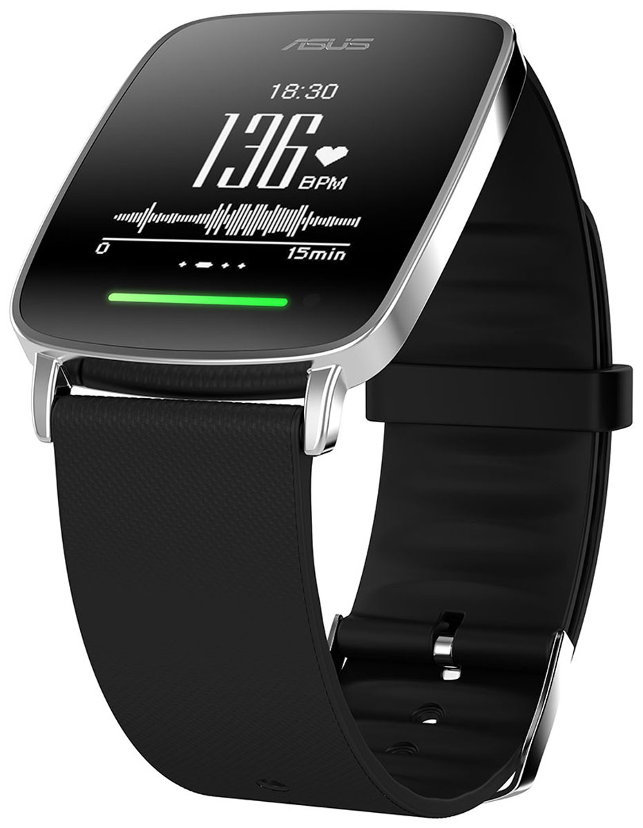 ASUS VivoWatch, Black смарт-часы4712900065534 ASUS VivoWatch, Black смарт-часы4712900065534В часах Asus VivoWatch применена технология VivoPulse: встроенный оптический датчик постоянно и с высокой точностью отслеживает частоту пульса пользователя. Эти данные затем используются при подсчете количества потраченных калорий, оценке качества сна и т.д. Отслеживая частоту пульса, часы выполняют мониторинг физической активности и сна пользователя.Регулярные занятия аэробными упражнениями оказывают массу положительных эффектов на здоровье. Чтобы облегчить их выполнение, Asus VivoWatch оснащены светодиодным индикатором, который светится зеленым цветом при аэробной нагрузке. Если же нагрузка становится чересчур высокой, индикатор предупреждает об этом красным цветом.Подсчет числа шагов, сделанных пользователем за день.Вычисление количества калорий, потраченных организмом в течение дня, на основе таких факторов как частота пульса, уровень физической активности, пол, возраст и вес.Встроенный датчик позволяет измерить текущий уровень ультрафиолетового излучения.Мотивационные напоминания о необходимости регулярной физической активности.Хороший сон - залог успешного самочувствия в течение дня. Часы Asus VivoWatch умеют отслеживать частоту пульса, длительность и то, как часто меняется во время сна положение тела пользователя, чтобы на основе этих данных предоставить общую оценку качества сна. Кроме того, часы помогут проснуться утром с помощью встроенного будильника.Индекс комфорта – это численное значение, отражающее результат измерений качества сна и физической активности пользователя. Это число является общим показателем того, насколько здоровым является ваш образ жизни.Кроме всего прочего, часы Asus VivoWatch способны выдержать пребывание под водой на глубине до 1 метра в течение 30 минут.До 10 дней автономной работыСветодиодный индикатор проинформирует насколько успешны аэробные упражненияОценка качества сна на основе нескольких параметровДатчик ультрафиолетового излученияАвтоматическая синхронизация с приложением ASUS HiVivoВремя подзарядки: 1-2 часаЗащитное стекло Corning Gorilla 3
