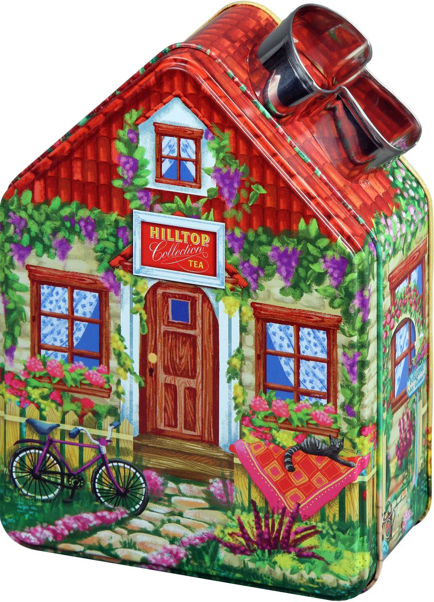 Hilltop Весенний домик с рецептом черный листовой чай, 100 г4607099305120 Hilltop Весенний домик с рецептом черный листовой чай, 100 г4607099305120Hilltop Весенний домик с рецептом - особо крупнолистовой цейлонский черный чай с насыщенным ароматом и терпким послевкусием. В подарок к чаю идет формочка для печенья в виде грибочка, а на упаковке написан рецепт для приготовления домашнего печения.