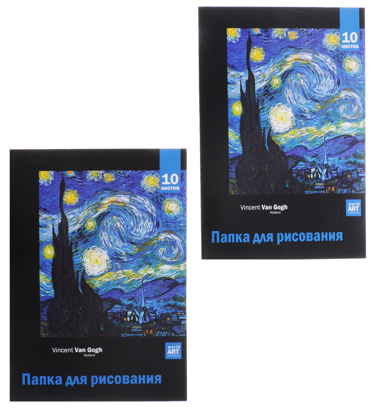 Action! Папка для рисования Vincent Van Gogh 10 листов 2 шт AFDS-4/10-2AFDS-4/10-2 Action! Папка для рисования Vincent Van Gogh 10 листов 2 шт AFDS-4/10-2AFDS-4/10-2Папка для рисования Action! Vincent Van Gogh предназначена для эскизов и рисования. Подходит для работ карандашами, пастелью, углем. Обложка - высококачественный мелованный картон с красочным изображением творчества Ван Гога. Бумажные листы удобно хранить в папке, которая надежно защитит их от повреждений. Одна папка содержит 10 листов бумаги. В набор входят две папки.