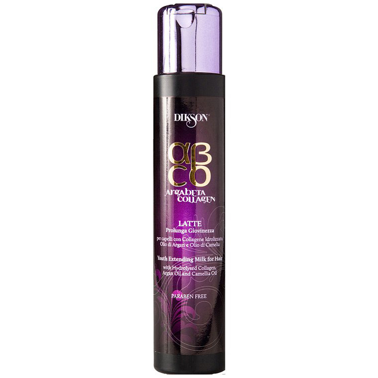 Dikson ArgaBeta Collagen - Молочко Продление молодости 250 мл2455 Dikson ArgaBeta Collagen - Молочко Продление молодости 250 мл2455Позитивное воздействие коллагена увеличивает срок жизни волос. Бальзам придает дополнительный объем и увеличивает плотность волос. Масло арганы, богатое витамином Е, действует как классический антиоксидант. Волосы получают питание и увлажнение, что делает их более мягкими и здоровыми. Масло камелии придает волосам блеск, сияние и шелковистость, особенно эффективно при аллергии и перхоти. Можно использовать как защитное средство.