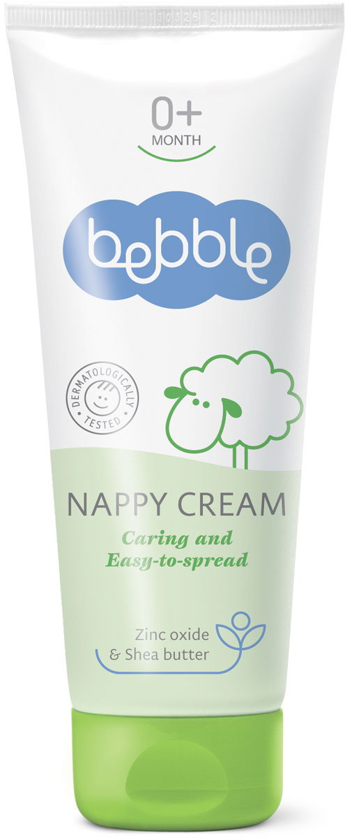 Bebble Крем под подгузник Nappy Cream 75 мл300859 Bebble Крем под подгузник Nappy Cream 75 мл300859Преврати смену подгузника в приятное времяпрепровождение со своим маленьким ангелочком благодаря этому нежному защитному крему. Крем bebble успокаивает деликатную кожу малыша в области подгузника, там где она загрязнена и увлажнена. Активные ингредиенты сохраняют кожу сухой и предохраняют от воспалений. Мягкая текстура образует тонкую водоотталкивающую пленку, которая защищает верхний слой кожи от раздражения из-за влаги. Крем богат натуральными маслами и D-пантенолом, которые питают и защищают кожу.Природные и активных ингредиентов в этой Bebble продукта:Оксид цинкаОксид цинка хорошо известное соединение и широко используется вследствие его антимикробных свойств. Сохраняет кожу сухой и защищает от внешних факторов.Экстракт парикового дереваПариковое дерево славится своими антибактериальными свойствами. Из-за высокого содержания танина, экстракт является сильным природным антиоксидантом с антибактериальным действием.Масло ШиБогато незаменимыми жирными кислотами и витаминами А, Е и F, масло Ши является отличным увлажнителем. Восстанавливает сухую и чувствительную кожу и поддерживает ее эластичность.Касторовое маслоКасторовое масло, (Kасто?рка) растительное масло, получаемое из семян растения Клещевина Обыкновенная. Mасло действует как кондиционер, стабилизатор и пленкообразователь. Оставляет кожу мягкой и гладкой, обеспечивая легкое, нежирное и шелковистое увлажнение.Соевое маслоБогато полиненасыщенными жирами, соевое масло обладает смягчающими и увлажняющими свойствами, поддерживает эластичность кожи и уменьшает ощущение дискомфорта из-за жесткой и сухой кожи.В состав этого заботливого крема входят еще: Пчелиный воск, Д-пантенол и Витамин C
