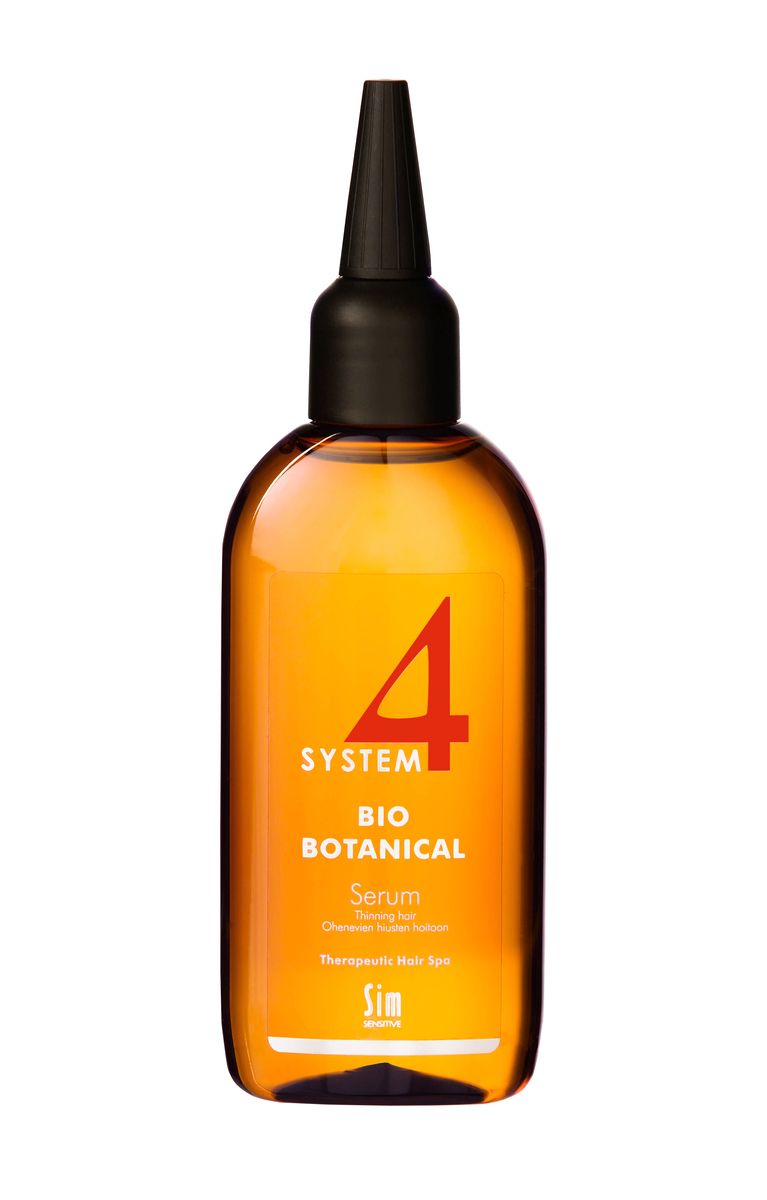 Sim Sensitive Био Ботаническая Сыворотка SYSTEM 4 Bio Botanical Serum Био Ботаническая Сыворотка, 100 мл5421 Sim Sensitive Био Ботаническая Сыворотка SYSTEM 4 Bio Botanical Serum Био Ботаническая Сыворотка, 100 мл5421КАК РАБОТАЕТ:сыворотка – главный и наиболее сильный препарат в комплексе за счет входящих в состав растительных экстрактов репейника, настурции, крапивы, розмарина, а также комплекса витаминов C, E, PP, B6. Стимулирует активное деление клеток волосяных фолликул и утолщение волос.