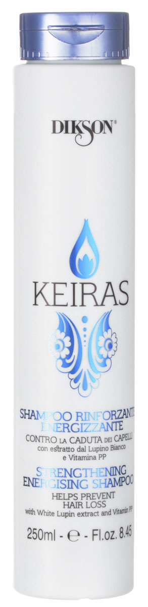 Dikson Укрепляющий шампунь против выпадения волос Keiras Shampoo Rinforzante Energizzante 250 мл1550 Dikson Укрепляющий шампунь против выпадения волос Keiras Shampoo Rinforzante Energizzante 250 мл1550Рекомендован не только при проблеме выпадения волос, но также для очень тонких, ослабленных, пушковых и детских волос. Стимулирует кровообращение и клеточный метаболизм, благодаря витамину PP помогает остановить выпадение волос.