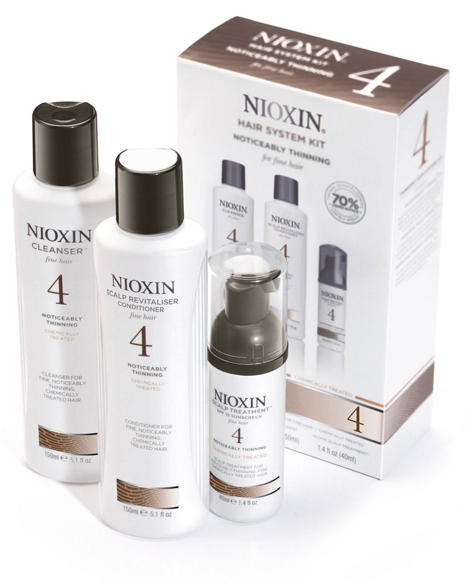 Nioxin System Набор (Система 4) 4 Kit 150 мл+150 мл+40 мл81274205 Nioxin System Набор (Система 4) 4 Kit 150 мл+150 мл+40 мл81274205В набор Nioxin Starter Kit System 4 входят:Шампунь Очищение 150 мл - придающий объём очистительКондиционер Увлажнение 150 мл - придающий объём кондиционерМаска Питание 40 мл - придающая объём и питающая волосы маска