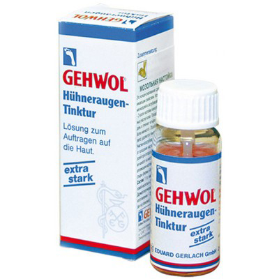 Gehwol Huhneraugen tinktur - Мозольная настойка 15 мл1*25901 Gehwol Huhneraugen tinktur - Мозольная настойка 15 мл1*25901Мозольная настойка Геволь (Gehwol Huhneraugen tinktur это высококонцентрированное средство с сильным проникающим свойством. Используется для устранения мозолей и загрубевшей кожи.Средство особенно эффективно при удалении поверхностных мозолей и натоптышей. При более глубоком корне мозолей средство эффективно при их высверливании в процессе аппаратного педикюра.