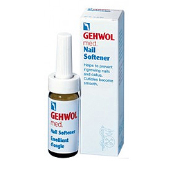Gehwol Med Nail Softener - Смягчающая жидкость для ногтей 15 мл1*40401 Gehwol Med Nail Softener - Смягчающая жидкость для ногтей 15 мл1*40401Смягчающая жидкость для ногтей Геволь мед (Gehwol med Nail Softener) - облегчает нежелательное давление ногтя на окружающие ткани.Назначение:Сохраняет эластичность ногтей и предотвращает сильное ороговение.Делает кожу около ногтей эластичной.