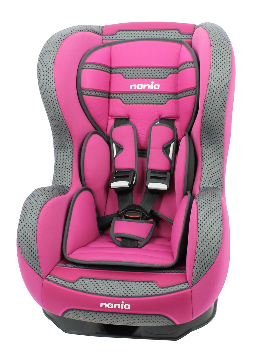 Nania Автокресло Cosmo SP Plus Boomer Framboise до 18 кг88374 Nania Автокресло Cosmo SP Plus Boomer Framboise до 18 кг88374Автокресло Nania Cosmo SP относится кгруппе 0-1, от рождения до 4-х лет (до 18 кг). Соответствует стандартам ECE R44/04. Автокресло Nania Cosmo SP имеет специальный мягкий вкладыш и подголовник. Дополнительная усиленная боковая защита, 3 положения спинки, 5-ти точечный ремень безопасности с удобной системой натяжения. Новая система крепления автокресла облегчает его установку в автомобиль. Надежное крепление к автомобильному сиденью по ходу движения автомобиля (ремень автомобиля проходит между основой и корпусом автокресла). Устанавливается в автомобилях с 3-х точечными ремнями безопасности на переднем или заднем сиденье. Автокресло Nania Cosmo SP было разработано на основе требований безопасности, а также ортопедических факторов: мягкие обивка и подушки и анатомическая форма Nania Cosmo SP обеспечивает комфорт даже в дальних поездках. Система боковой защиты Side Protection (SP) обеспечивает необходимую безопасность даже при боковом столкновении. 5-ти точечные ремни безопасности можно регулировать не только по длине и высоте, но и снять совсем, когда ребенок подрастет.Серия PLUS - базовая версия автокресла, имеет простой дизайн, но при этом гарантирует европейское качество и обеспечивает безопасность пассажира. Кроме того, предлагает дополнительный комфорт за счет подушек в районе головы и таза, которые при необходимости можно убрать. Технические характеристики:Внешние размеры (Д х Ш х В): 54 х 45 х 61см.Внутренние размеры (Д х Ш): 33 х 31 см.Высота спинки: 55 см.Вес: 5,7 кг.Ткань: 100% полиэстер.Монтаж в автомобиле: Задний диван или сиденье пассажира.Направление установки: против движения - до 9 кг, потом по ходу движения.Класс: 0-1, 0-18 кг. Система крепления: 5-точечные ремни безопасности.Ткань: 100% полиэстер, стирать до 30°C.