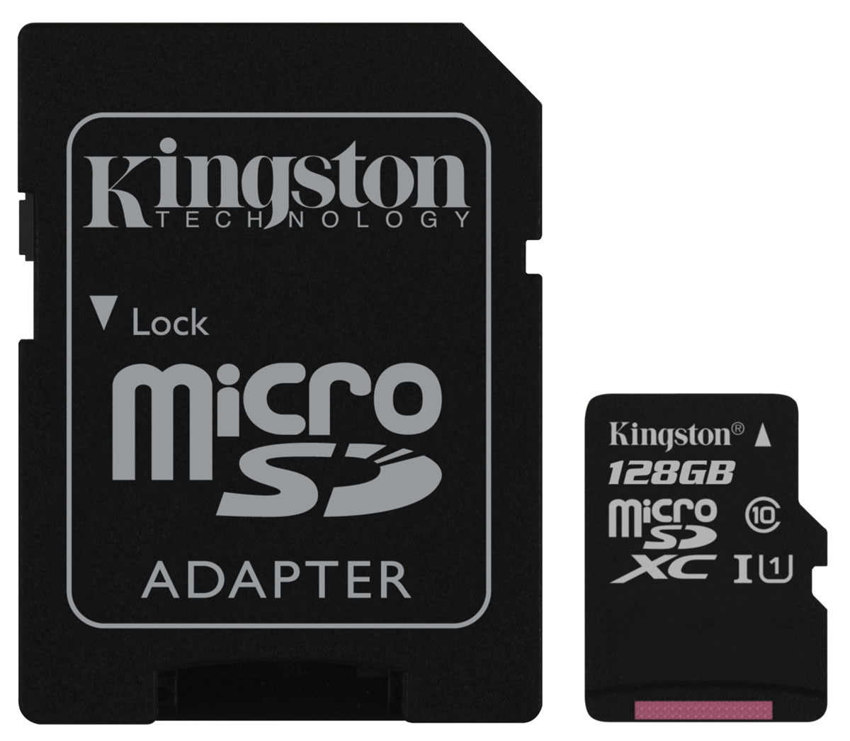 Kingston microSDXC Class 10 UHS-I 128GB карта памяти с адаптеромSDC10G2/128GB Kingston microSDXC Class 10 UHS-I 128GB карта памяти с адаптеромSDC10G2/128GBКарты microSDXC от Kingston позволяют хранить большие объемы музыки, видео, изображений, игр в современных мобильных устройствах. Данная модель относится к 10 скоростному классу, т.е. максимальная скорость передачи данных составляет 10 МБ/с.По размерам карты microSDXC совпадают с картами microSD, но совместимы только с устройствами, поддерживающими стандарт microSDXC. Карты microSDXC можно использовать с адаптером как полноразмерные карты /SDXC.Внимание: перед оформлением заказа, убедитесь в поддержке вашим электронным устройством карт памяти данного объема.