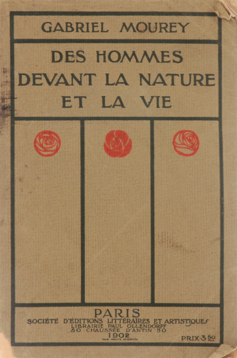 Des Hommes Devant la Nature et la VieYS-17601 Des Hommes Devant la Nature et la VieYS-17601Прижизненное издание.Париж 1902 год, издательство Societe DEditions Litteraires et Artistiques. Издательский переплет. Сохранена оригинальная обложка. Пожелтевшие отвремени страницы. Потертый корешок и страницы. Сохранность хорошая.Вашему вниманию предлагается книга французского писателя-романистаГабриеля Мури о величайших художниках XIX века.Издание не подлежит вывозу за пределы Российской Федерации.