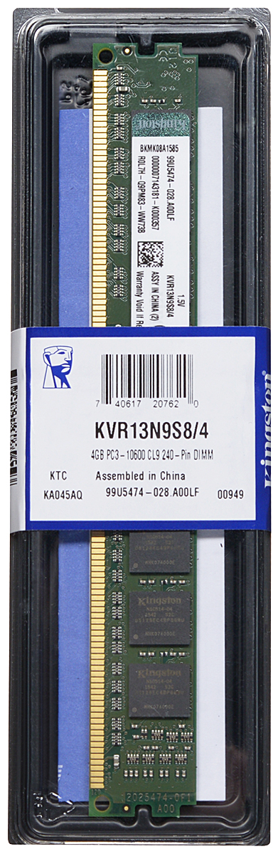 Kingston DDR3 4GB 1333 МГц модуль оперативной памяти (KVR13N9S8/4)