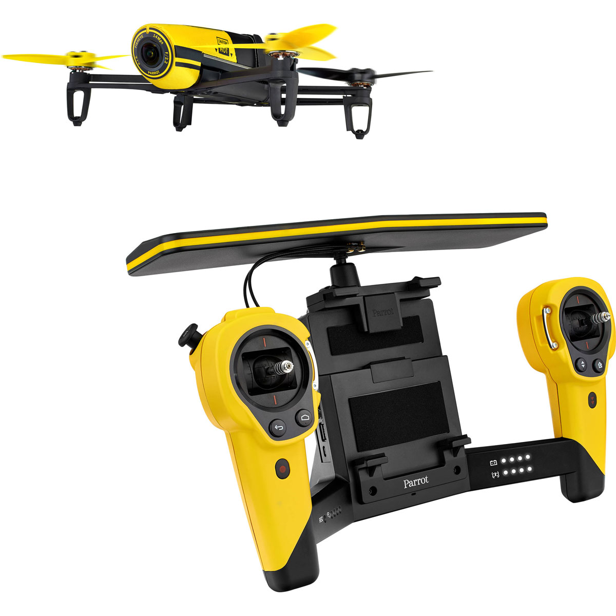 Parrot Квадрокоптер на радиоуправлении Bebop Drone + Skycontroller цвет желтый
