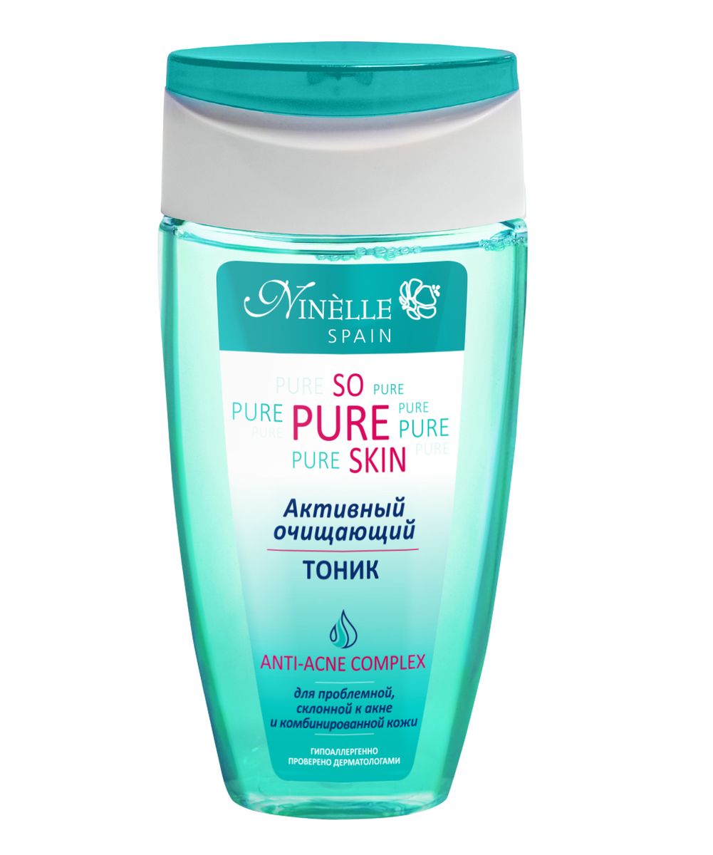 Ninelle So Pure Skin Активный очищающий тоник, 150 мл1064N10773 Ninelle So Pure Skin Активный очищающий тоник, 150 мл1064N10773Тоник эффективно завершает процесс очищения кожи, устраняя остатки загрязнений, тонизируя и освежая кожу, не нарушая ее PH и степень увлажнения. При регулярном использовании заметно стягивает поры, матирует кожу и предотвращает появление черных точек. Кожа хорошо очищена и готова к следующим этапам ухода. Комплексное использование средств серии SO PURE SKIN гарантирует антибактериальный и противовоспалительный эффект, предотвращает появление новых воспалений, в значительной степени нормализует работу сальных желез, глубоко очищает, матирует кожу и сужает поры. Содержит Hydromanil complex, Asebiol complex, Масло чайного дерева, Д-пантенол.