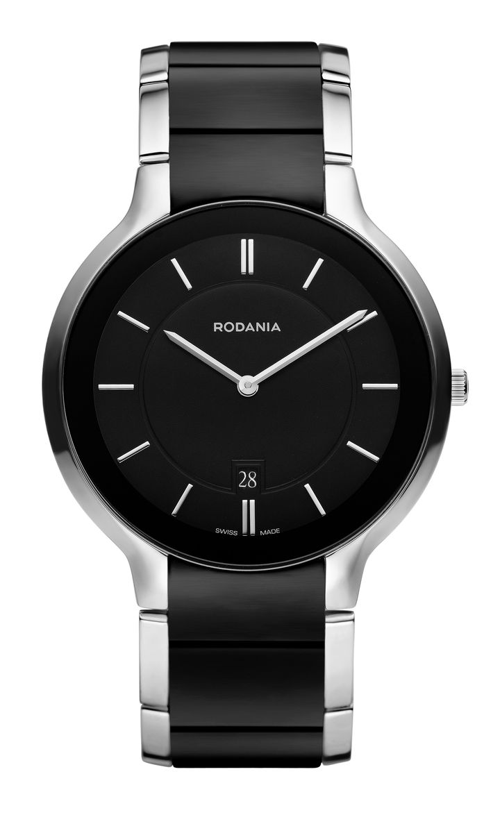 Наручные часы женские Rodania, цвет: серый металлик, черный. 2510046