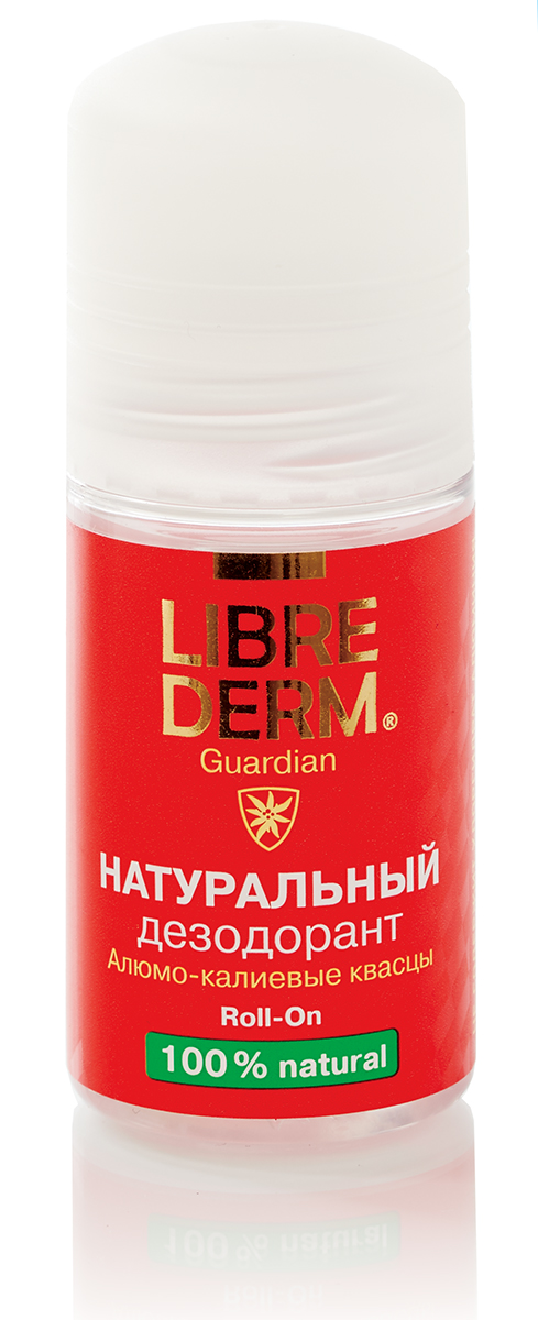 LIBREDERM Натуральный дезодорант 50 мл00000009968 LIBREDERM Натуральный дезодорант 50 мл00000009968*устраняет неприятные последствия потоотделения – запахи и излишнюю влагу, не нарушая естественной функции кожи* основа дезодоранта – алюмо-калиевые квасцы, обезвоживают находящиеся на коже бактерии – причину возникновения запаха, не закупоривают поры и не перекрывают потовые протоки. Шариковый ролик для удобного нанесения,100% натуральные ингредиенты