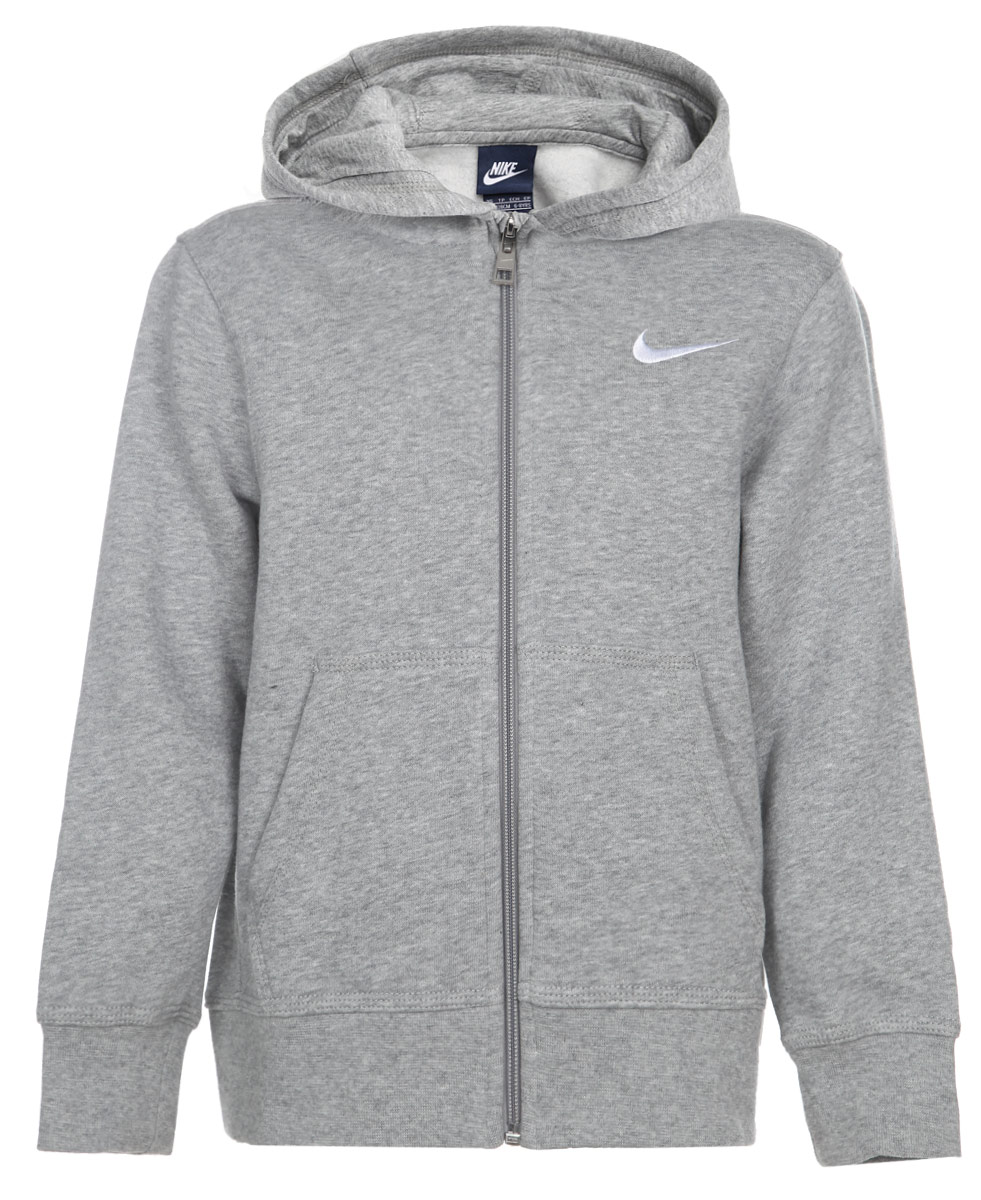 Толстовка для мальчика Nike YA76 , цвет: серый. 619069-063. Размер S (128/140)