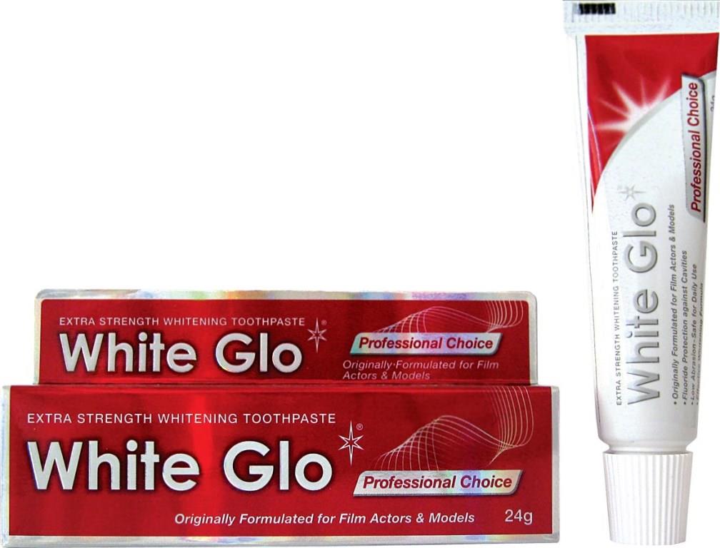 White Glo Зубная паста, отбеливающая, профессиональный выбор, 24 г86826 White Glo Зубная паста, отбеливающая, профессиональный выбор, 24 г86826Специальная формула разработана для топ-моделей и киноактёров. Высветляет пятна и желтый налет на зубной эмали, вызванные красящей пищей и напитками. Подходит для использования с электрической зубной щёткой.