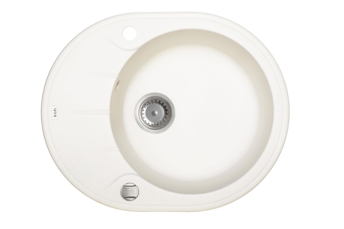 Мойка Iddis Kitchen G, Granucryl, цвет: белый, 62 х 50 см. K10W621i87K10W621i87 Мойка Iddis Kitchen G, Granucryl, цвет: белый, 62 х 50 см. K10W621i87K10W621i87Мойки для кухни Iddis производятся из особого материала Granucryl: 80% натуральной гранитной крошки производства Германии, 20% акриловой смолы. Благодаря этому, он имеет высокую устойчивость к физическим и механическим воздействиям, стойкость к воздействию средств бытовой химии и перепадам температур во время эксплуатации - свойства, необходимые для комфортного и надежного использования мойки на современной кухне.Термостойкость. Granucryl выдерживает температуру до 280С, что позволяет хозяйкам ставить на мойку даже раскаленную посуду во время приготовления пищи. Стойкость цвета. Однородность материала Granucryl и высокотемпературная пигментация гранитной крошки обеспечивает первозданную яркость цвета мойки в течение всего периода эксплуатации. Пигментация происходит во вращающихсяпечах при температуре до 600 градусов. Каждая частица гранита химически связывается с пигментом, получая свой неповторимый цвет. При этом цвет никогда не выцветает и не может быть удален с поверхности мойки.Практичность.Мелкие царапины, образующиеся при использовании, не видны на мойках IDDIS благодаря однородной структуре и пигментации гранитной крошки материала Granucryl. Гигиеничность.Состав материала Granucryl препятствует размножению бактерий на поверхности моек, что гарантирует их безопасность в условиях повышенной влажности кухни. Гигиеничность материала Granucryl подтверждена немецким институтом гигиены.Мойки Granucryl имеют полный комплект для установки: шаблон для выреза отверстия в столешнице, крепления, автоматический выпуск с переливом и плоский сифон с возможностью подключения посудомоечной или стиральной машины. Наличие готовых отверстий под смеситель и кнопку донного клапана позволяет быстро и легко установить эти изделия на мойку.Мойки Granucryl, благодаря составу материала, а также толщине 10 мм, поглощают шум воды. Гарантия на мойки Granucryl торговой марки Iddis составляет 10 лет.Мойки Granucryl торговой марки Iddis производятся согласно европейскому стандарту EN 13310:2003, что обеспечивает высокое качество продукции.Глубина чаши: 210 мм, диаметр чаши: 410 мм.