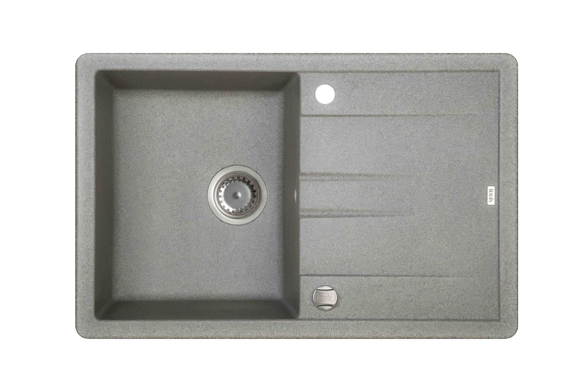 Мойка Iddis Vane G, Granucryl, цвет: серый, 78 х 50 см. V12G781i87V12G781i87 Мойка Iddis Vane G, Granucryl, цвет: серый, 78 х 50 см. V12G781i87V12G781i87Мойки для кухни Iddis производятся из особого материала Granucryl: 80% натуральной гранитной крошки производства Германии, 20% акриловой смолы. Благодаря этому, он имеет высокую устойчивость к физическим и механическим воздействиям, стойкость к воздействию средств бытовой химии и перепадам температур во время эксплуатации - свойства, необходимые для комфортного и надежного использования мойки на современной кухне.Термостойкость. Granucryl выдерживает температуру до 280С, что позволяет хозяйкам ставить на мойку даже раскаленную посуду во время приготовления пищи. Стойкость цвета. Однородность материала Granucryl и высокотемпературная пигментация гранитной крошки обеспечивает первозданную яркость цвета мойки в течение всего периода эксплуатации. Пигментация происходит во вращающихсяпечах при температуре до 600 градусов. Каждая частица гранита химически связывается с пигментом, получая свой неповторимый цвет. При этом цвет никогда не выцветает и не может быть удален с поверхности мойки.Практичность.Мелкие царапины, образующиеся при использовании, не видны на мойках IDDIS благодаря однородной структуре и пигментации гранитной крошки материала Granucryl. Гигиеничность.Состав материала Granucryl препятствует размножению бактерий на поверхности моек, что гарантирует их безопасность в условиях повышенной влажности кухни. Гигиеничность материала Granucryl подтверждена немецким институтом гигиены.Глубина чаши мойки Granucryl составляет 210 мм, размер 360 х 430, что увеличивает объем чаши, а также уменьшает разбрызгивание воды во время эксплуатации. Мойки Granucryl имеют полный комплект для установки: шаблон для выреза отверстия в столешнице, крепления, автоматический выпуск с переливом и плоский сифон с возможностью подключения посудомоечной или стиральной машины. Наличие готовых отверстий под смеситель и кнопку донного клапана позволяет быстро и легко установить эти изделия на мойку.Мойки Granucryl, благодаря составу материала, а также толщине 10 мм, поглощают шум воды. Гарантия на мойки Granucryl торговой марки Iddis составляет 10 лет.Мойки Granucryl торговой марки Iddis производятся согласно европейскому стандарту EN 13310:2003, что обеспечивает высокое качество продукции.
