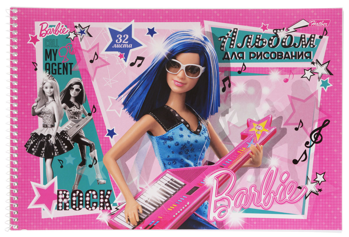 Hatber Альбом для рисования Barbie с синтезатором 32 листа32А4Bсп_14005 Hatber Альбом для рисования Barbie с синтезатором 32 листа32А4Bсп_14005Альбом для рисования Hatber Barbie непременно порадует маленькую художницу и вдохновит ее на творчество. Альбом изготовлен из белоснежной офсетной бумаги с яркой обложкой из мелованного картона, оформленной изображением Барби. Высокое качество бумаги позволяет рисовать в альбоме карандашами, фломастерами, акварельными и гуашевыми красками. Рекомендуемый возраст: 0+.