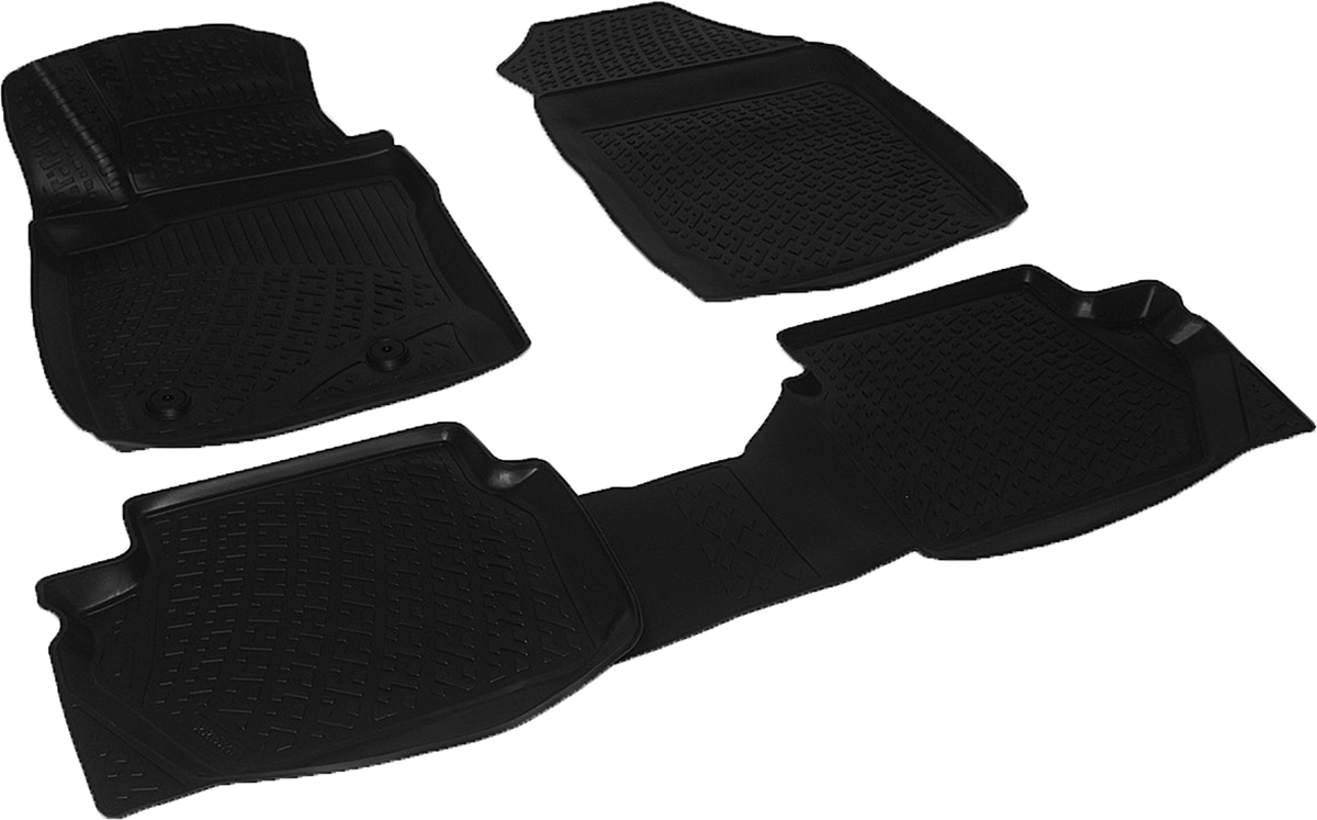 Коврики в салон автомобиля L.Locker, для Ford EcoSport (13-)0202150101 Коврики в салон автомобиля L.Locker, для Ford EcoSport (13-)0202150101Коврики L.Locker производятся индивидуально для каждой модели автомобиля из современного и экологически чистого материала. Изделия точно повторяют геометрию пола автомобиля, имеют высокий борт, обладают повышенной износоустойчивостью, антискользящими свойствами, лишены резкого запаха и сохраняют свои потребительские свойства в широком диапазоне температур (от -50°С до +80°С). Рисунок ковриков специально спроектирован для уменьшения скольжения ног водителя и имеет достаточную глубину, препятствующую свободному перемещению жидкости и грязи на поверхности. Одновременно с этим рисунок не создает дискомфорта при вождении автомобиля. Водительский ковер с предустановленными креплениями фиксируется на штатные места в полу салона автомобиля. Новая технология системы креплений герметична, не дает влаге и грязи проникать внутрь через крепеж на обшивку пола.