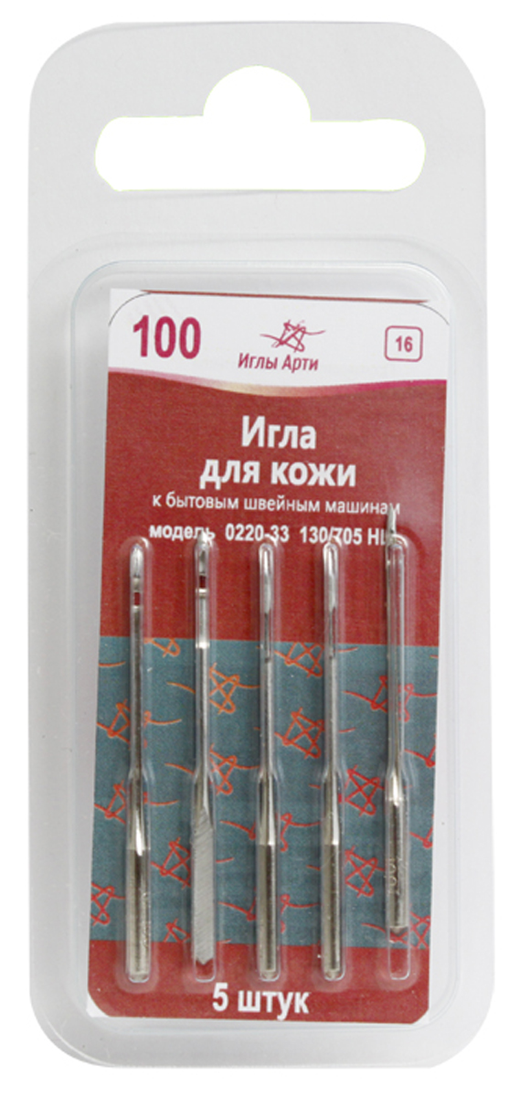 Иглы для швейных машин Иглы Арти, для кожи, №100, 5 шт676801 Иглы для швейных машин Иглы Арти, для кожи, №100, 5 шт676801Иглы для швейных машин Иглы Арти изготовлены из металла высокого качества. Предназначены для бытовых швейных машинок, используются для пошива и ремонта изделий из кожи. Иглы имеют форму острия в виде лезвия ножа: 33=LL. Модель: 0220-33. Размер: №100.
