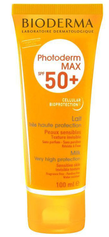 Bioderma MAX молочко для тела Photoderm SPF 50+ 100 мл28560 Bioderma MAX молочко для тела Photoderm SPF 50+ 100 мл28560Максимально эффективное сочетание фильтров анти-УФА и анти-УФВ в креме Фотодерм МАХ надежно защищают от солнечного ожога, предупреждают непереносимость солнечных лучей и борются с преждевременным старением кожиУменьшая риск повреждения клеток, запатентованный комплекс Клеточная Биозащита, обеспечивает оптимальную защиту структур клетки от агрессивных воздействийОбеспечивает максимальную защиту от uvв и uva. Эффективно защищает клеточные структуры