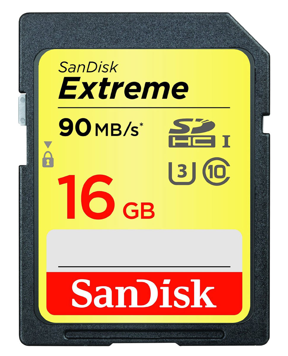 SanDisk Extreme SDHC UHS-I 16GB карта памяти (90 МБ/с)