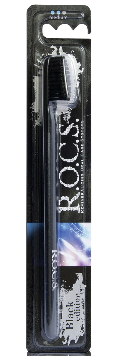 R.O.C.S. Зубная щетка Black Edition Classic, средняя жесткость32700460 R.O.C.S. Зубная щетка Black Edition Classic, средняя жесткость32700460Форма щетки, повторяющая контуры зубного ряда, обеспечивает качественную очистку всех поверхностей зубов, в том числе труднодоступных.Уважаемые клиенты! Обращаем ваше внимание на то, что цвет щетинок в ассортименте. Поставка осуществляется в зависимости от наличия на складе.