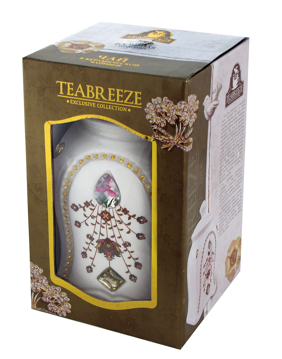 Teabreeze Восточная коллекция Оолонг Ти Гуан Инь чай улун в керамической чайнице, 100 г4620009890387_Восточная коллекция Teabreeze Восточная коллекция Оолонг Ти Гуан Инь чай улун в керамической чайнице, 100 г4620009890387_Восточная коллекцияЧай Teabreeze Оолонг Ти Гуан Инь изготовлен из благородного красного чайного листа Ти Гуан Инь. Его вкус уникален, тонок и сочетает в себе лучшие качества красных китайских чаев. Среди своих собратьев Ти Гуан Инь обладает легко отличимым крупным листом, который специально собирается чуть позже основного весеннего сбора. После обработки чайный лист скатывается в плотный шарик и сохраняет таким образом максимум полезных свойств, которые наиболее полно проявляются в чае Оолонг.При заваривании Оолонг дает красивый, почти прозрачный настой, источающий легкий цветочный аромат. Его свежий, немного землистый вкус легко запоминается и оставляет потрясающее послевкусие, в котором легко ощущается нотка луговых цветов. Состав: чай красный китайский байховый крупнолистовой.