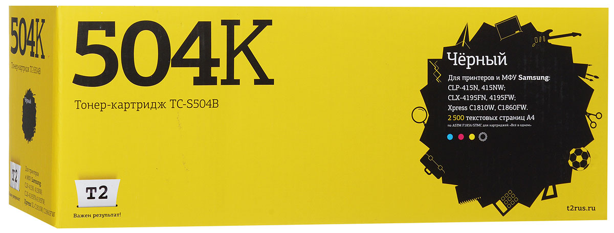 T2 TC-S504B картридж (аналог CLT-K504S) для Samsung CLP-415/CLX-4195/Xpress C1810W, Black