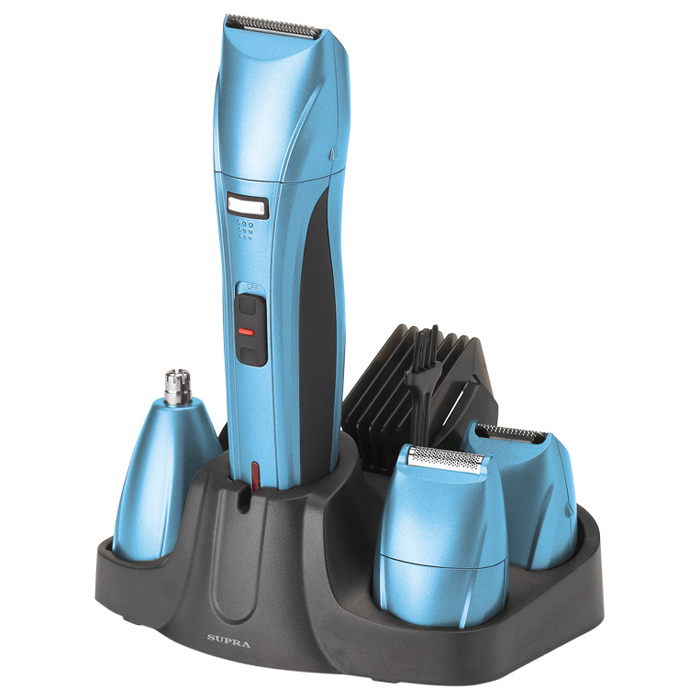 Supra RS-404, Blue набор для стрижки и бритьяRS-404 blue Supra RS-404, Blue набор для стрижки и бритьяRS-404 blueМашинка для стрижки Supra RS-404 имеет широкие функциональные возможности. Ее можно использовать для создания профессиональных стрижек. В наборе имеется шесть насадок, которые помогут вам выбрать длину стрижки – от 0.5 до 20 мм. Самозатачивающиеся ножи выполнены из нержавеющей стали, что гарантирует их долгий срок службы. Устройством также можно пользоваться как триммером или бритвой. Прибор имеет водостойкий корпус, что позволяет брать его с собой в душ. После окончания процедуры лезвия можно промыть в проточной воде. Одним из преимуществ машинки является работа не только от сети, но и от аккумулятора.Длительность времени зарядки аккумулятора: 8 ч