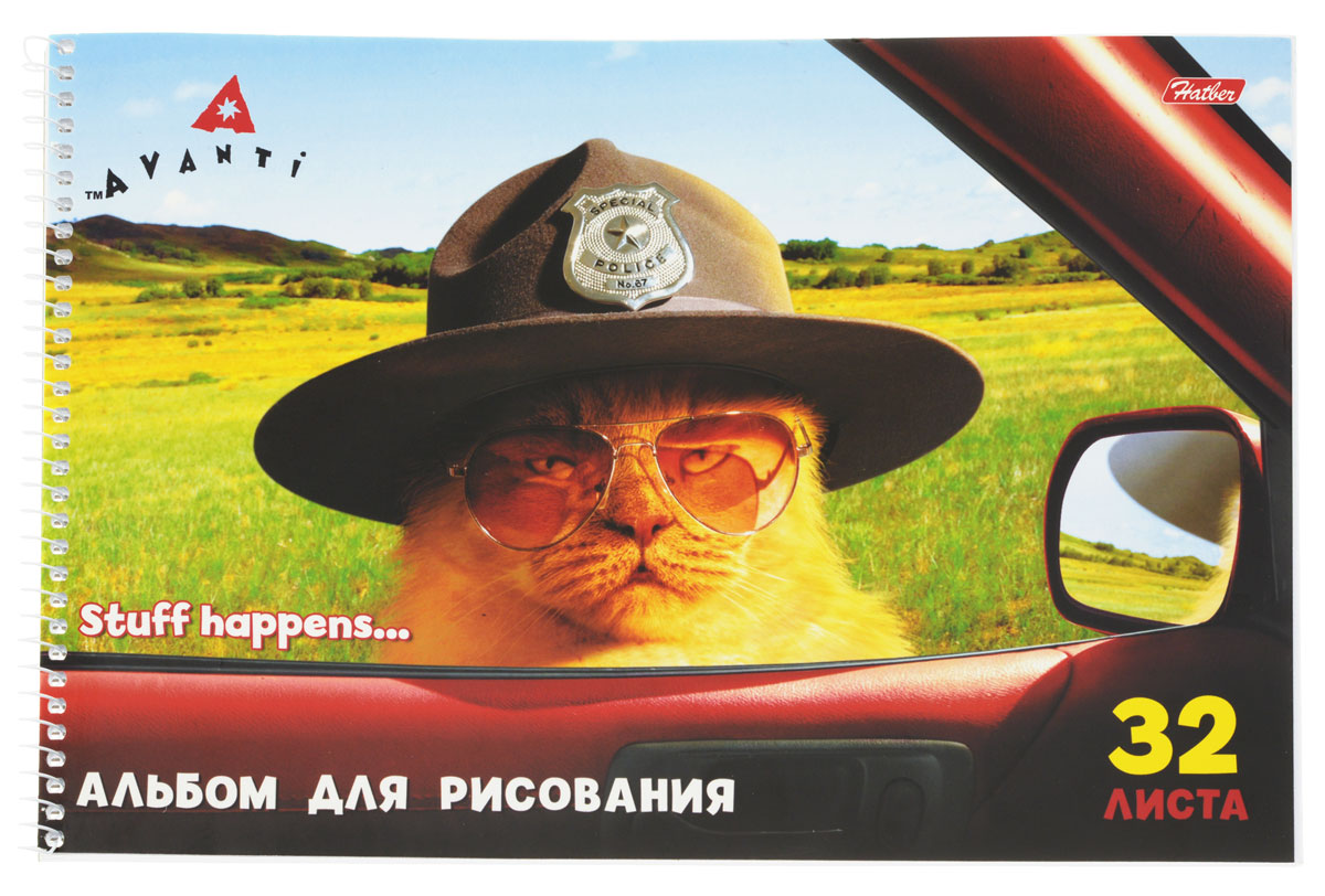 Hatber Альбом для рисования Кот шериф 32 листа32А4Bсп_132846 Hatber Альбом для рисования Кот шериф 32 листа32А4Bсп_132846Альбом для рисования на боковой спирали Hatber Кот шериф обязательно порадует маленького художника и вдохновит его на творчество.Альбом изготовлен из белой матовой бумаги с обложкой из мелованного картона, оформленной забавным изображением кота в очках и шляпе шерифа. В альбоме 32 листа. Высокое качество бумаги позволяет рисовать в альбоме карандашами, фломастерами, акварельными и гуашевыми красками.Рисование позволяет ребенку развивать творческие способности, кроме того, это увлекательный досуг.