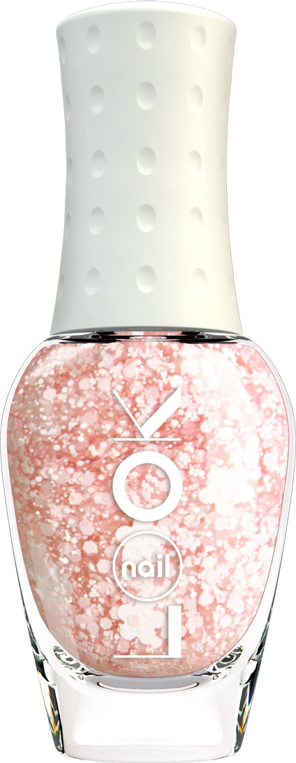 nailLOOK Лак для ногтей Trends Miracle Top нежно-розовый с крупным глиттером(цветочки)