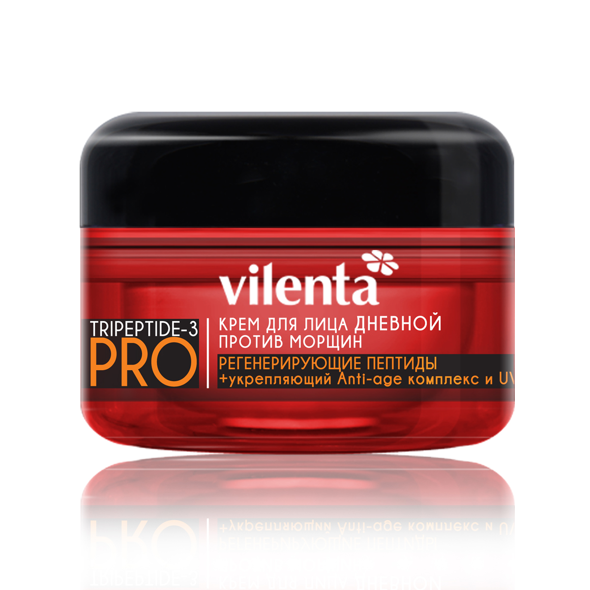 Vilenta Крем для лица Дневной Tripeptide-3 Pro, 50 млN.S-3.2 Vilenta Крем для лица Дневной Tripeptide-3 Pro, 50 млN.S-3.2Благодаря мощному сочетанию таких активных ингредиентов, как комплекс пептидов Matrixyl 3000 и Anti-age комплекс из красных и зеленых водорослей, крем идеально подходит для зрелой кожи, оказывает видимый эффект лифтинга, стимулирует выработку коллагена и эластина, восстанавливает эластичность кожи и предупреждает появление морщин. Витамин Е и экстракт Имбиря оказывают антиоксидантное действие, нейтрализуют работу свободных радикалов. Крем содержит UV-фильтры нового поколения для интенсивной профилактики фотостарения.
